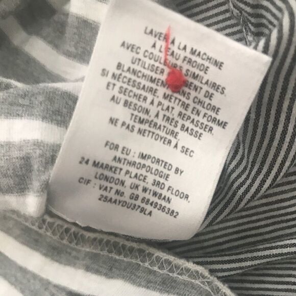 Anthropology Postmark Gray/White Striped Top - Picture 8 of 8